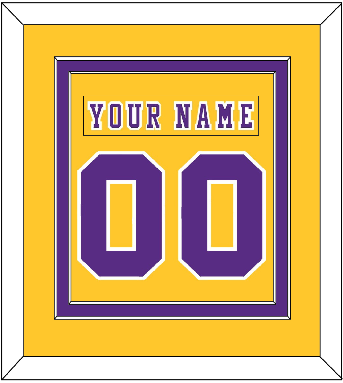 Los Angeles Nameplate & Number (Back) Combined - Home Gold (1970-1980) - Signature Tier 2