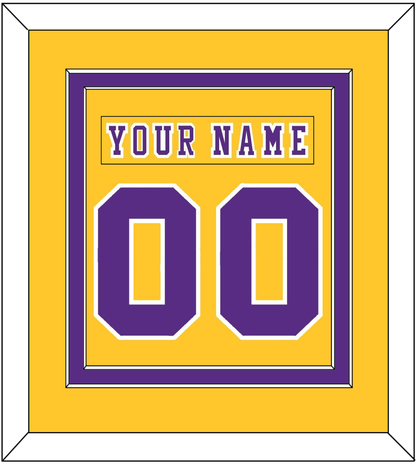 Los Angeles Nameplate & Number (Back) Combined - Home Gold (1970-1980) - Signature Tier 2