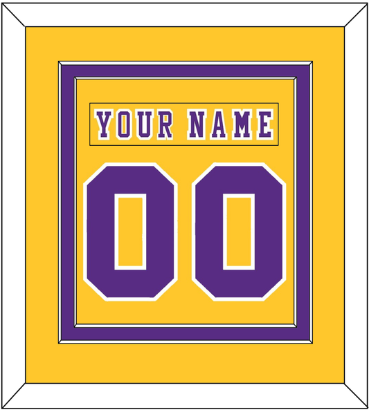 Los Angeles Nameplate & Number (Back) Combined - Home Gold (1970-1980) - Signature Tier 2