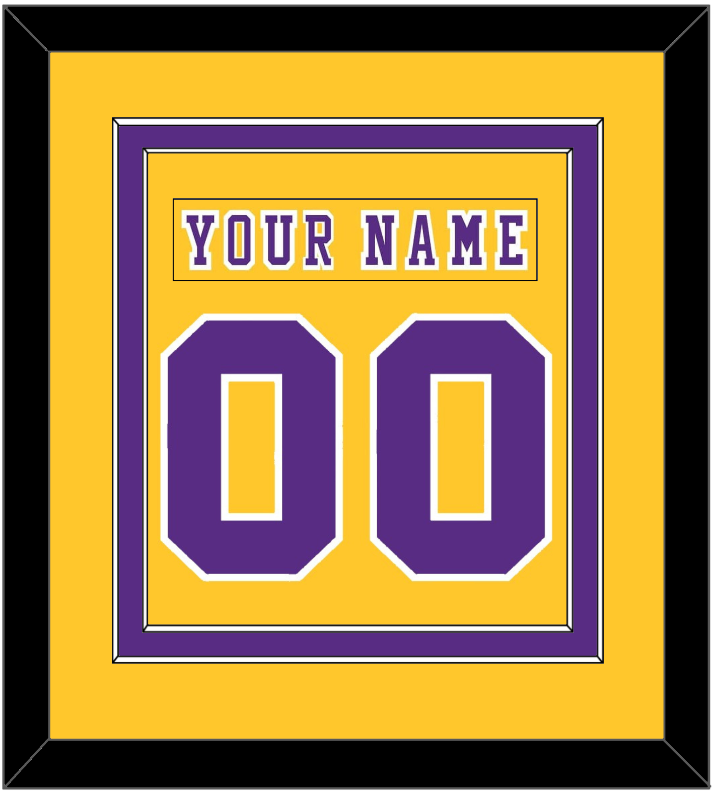 Los Angeles Nameplate & Number (Back) Combined - Home Gold (1970-1980) - Signature Tier 2