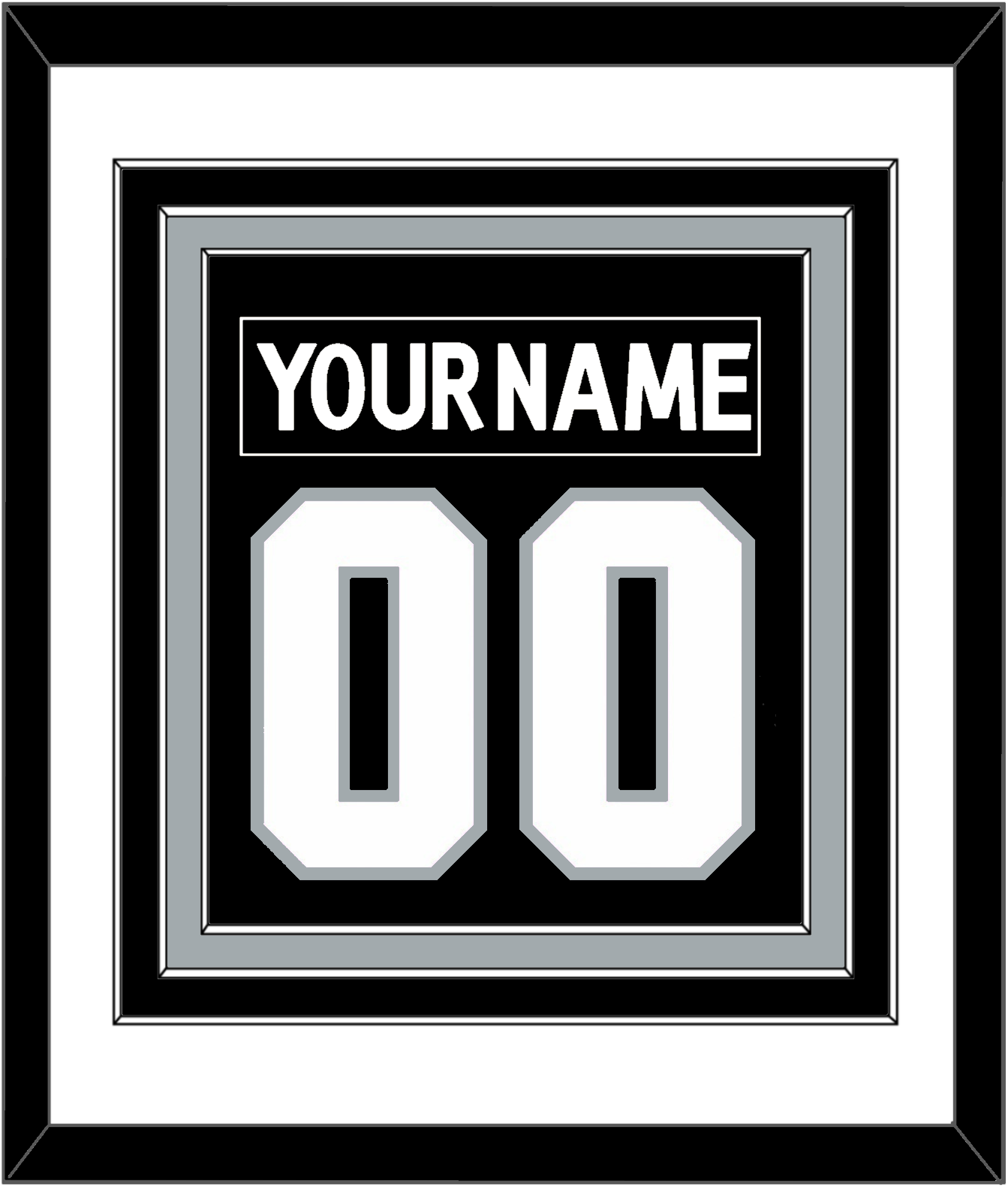 Los Angeles Nameplate & Number (Back) Combined - Home Black (2017-2024) - Premier Tier 1