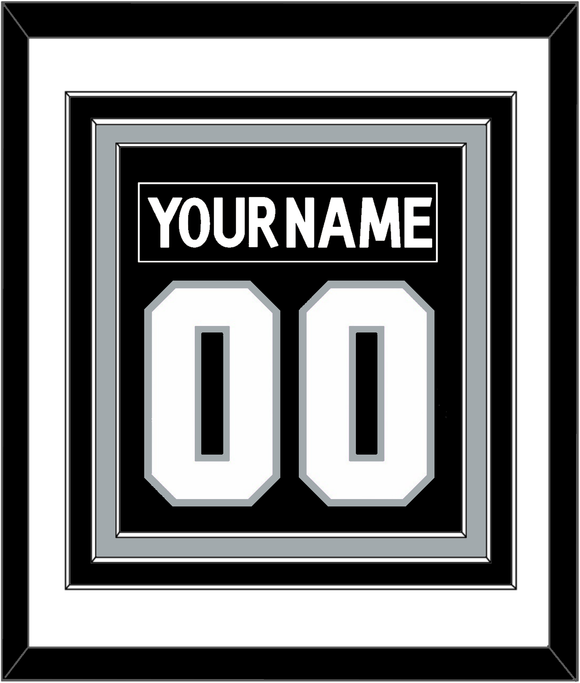Los Angeles Nameplate & Number (Back) Combined - Home Black - Triple Mat 1