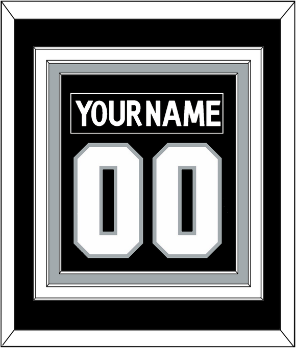 Los Angeles Nameplate & Number (Back) Combined - Home Black - Triple Mat 2