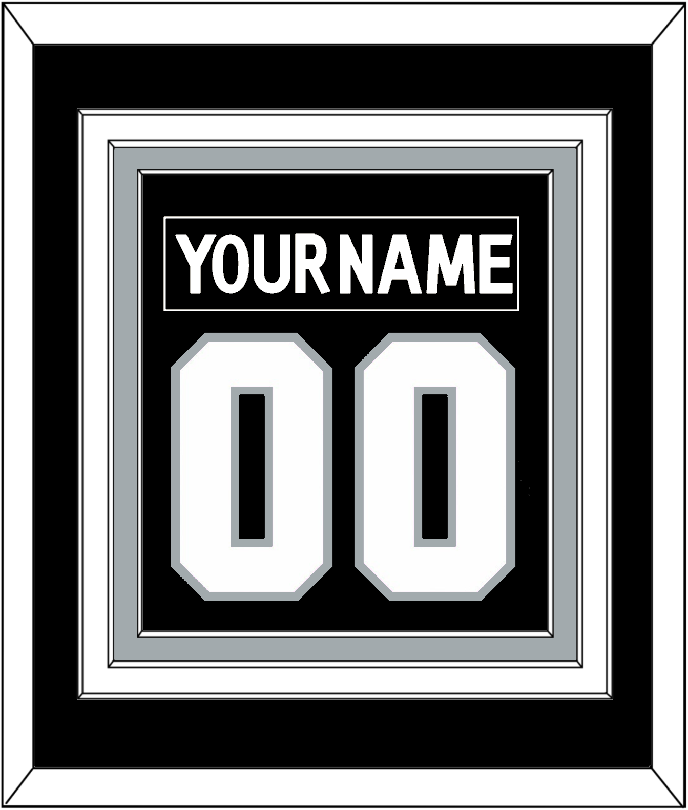 Los Angeles Nameplate & Number (Back) Combined - Home Black (2011-2017) - Premier Tier 2