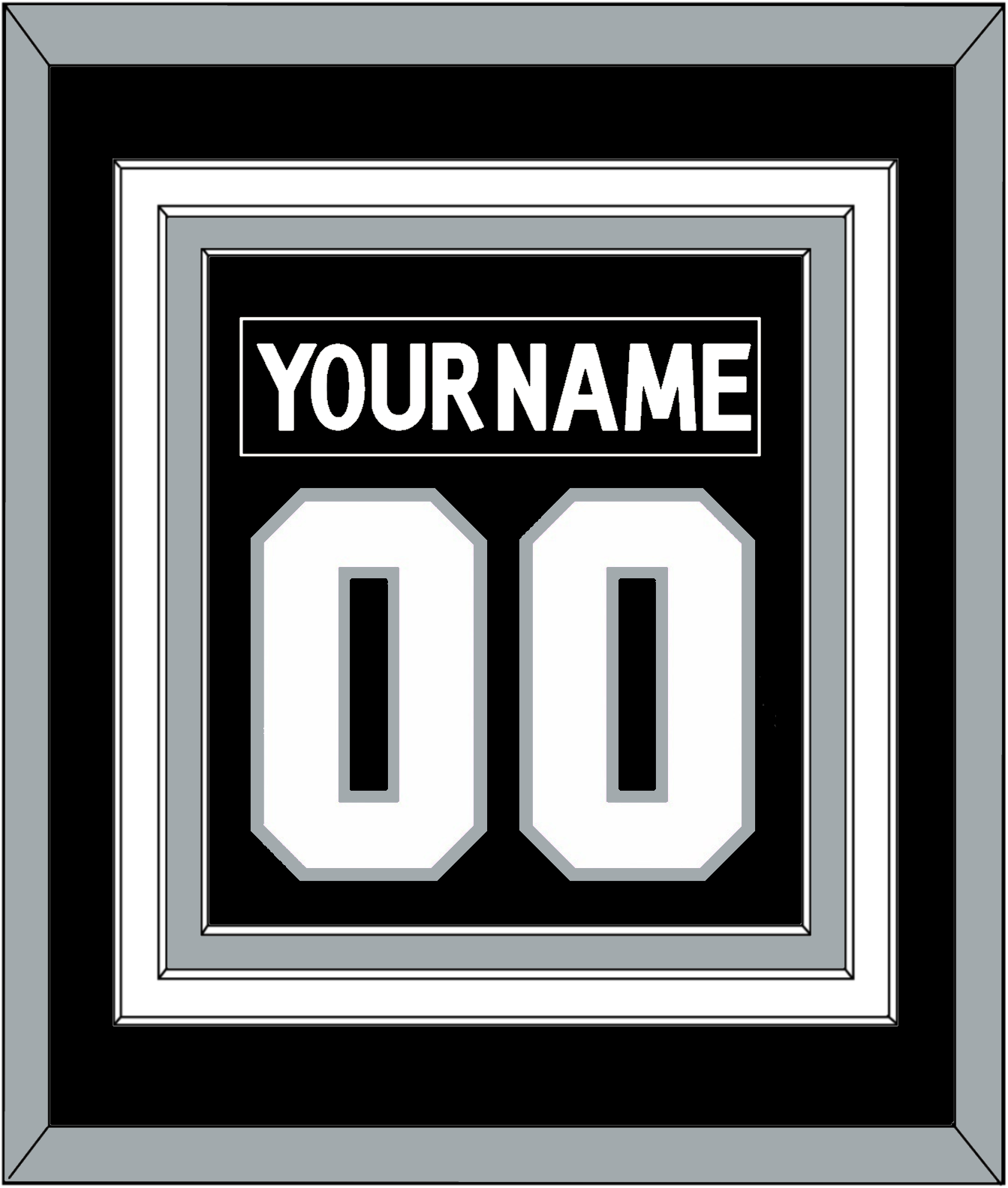 Los Angeles Nameplate & Number (Back) Combined - Home Black (2011-2017) - Premier Tier 2