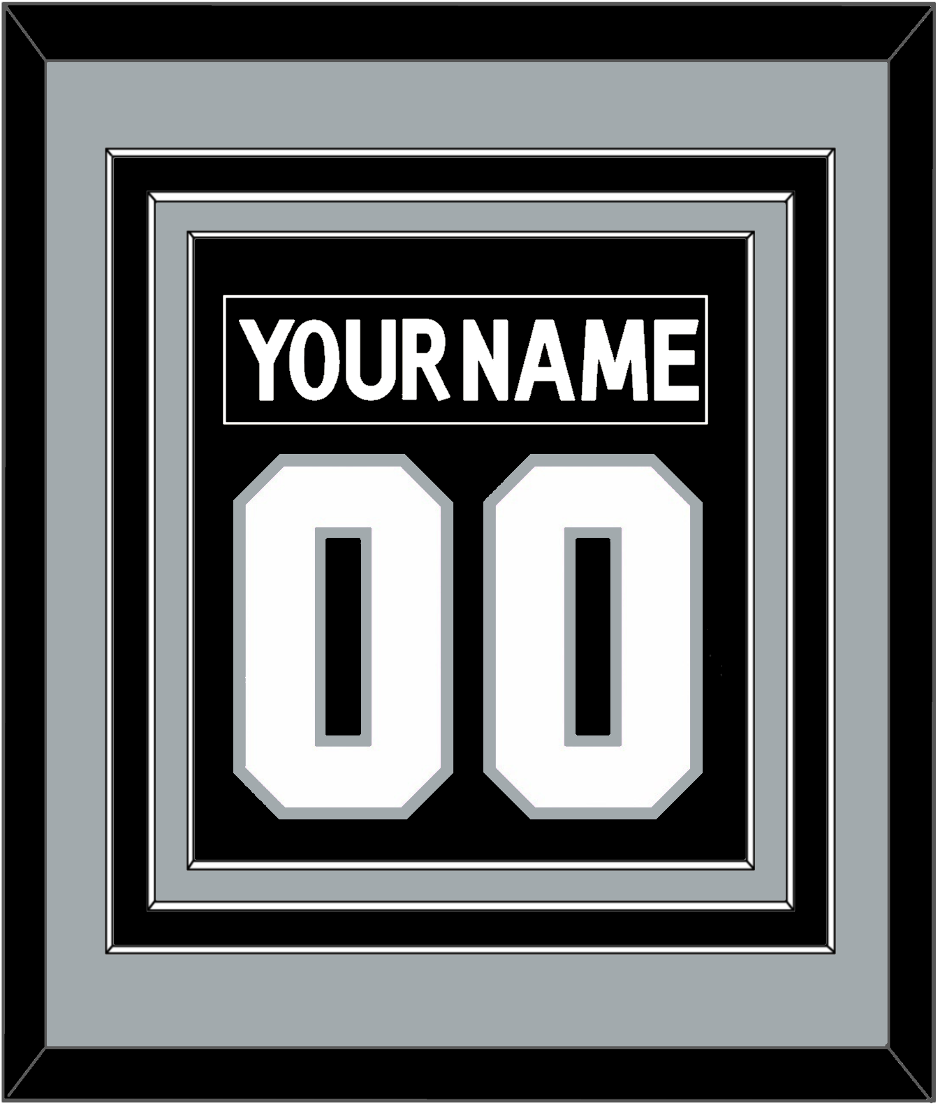 Los Angeles Nameplate & Number (Back) Combined - Home Black (2017-2024) - Premier Tier 3