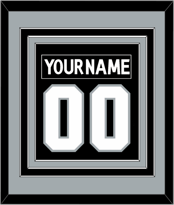 Los Angeles Nameplate & Number (Back) Combined - Home Black - Triple Mat 3