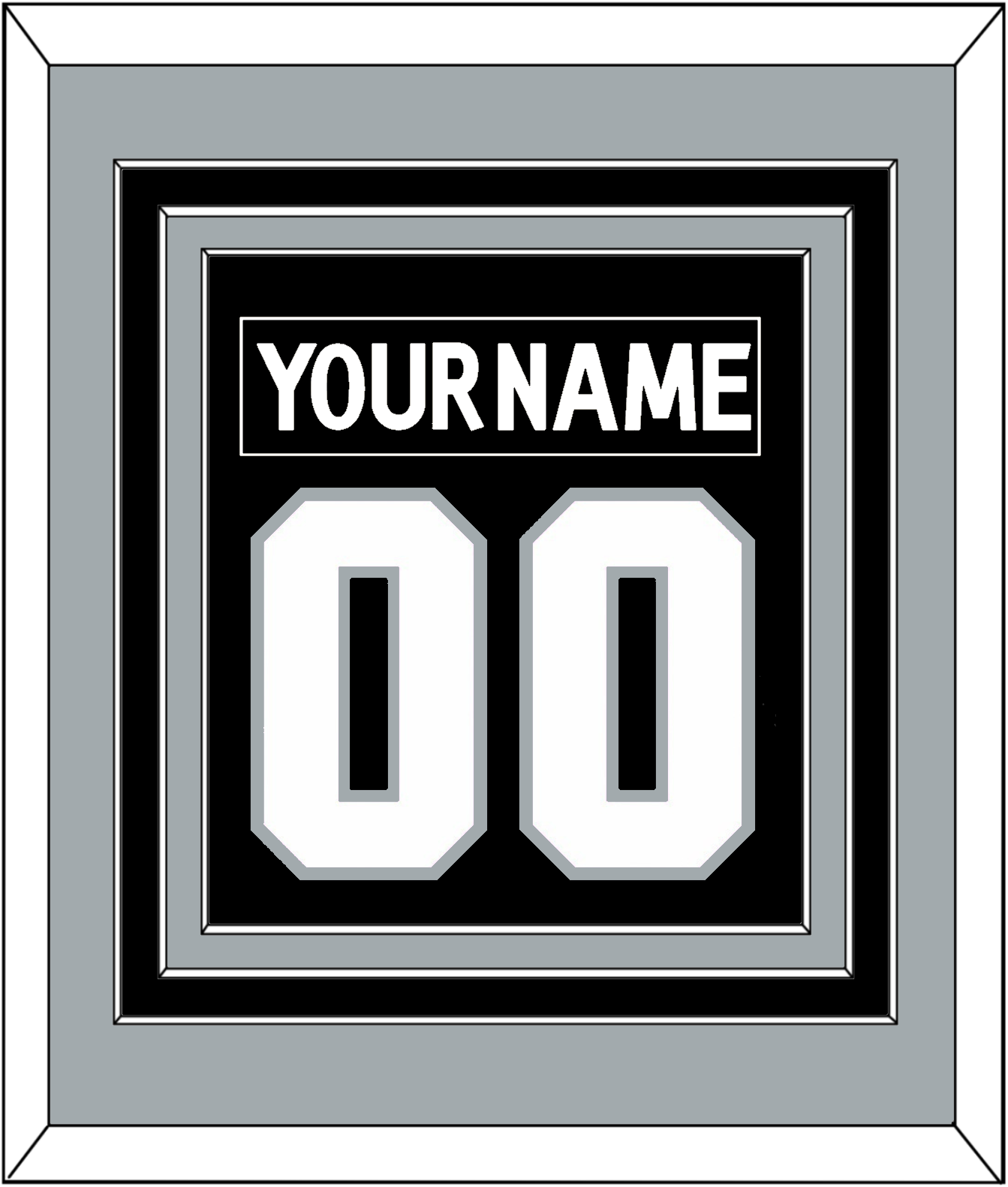 Los Angeles Nameplate & Number (Back) Combined - Home Black (2011-2017) - Premier Tier 3