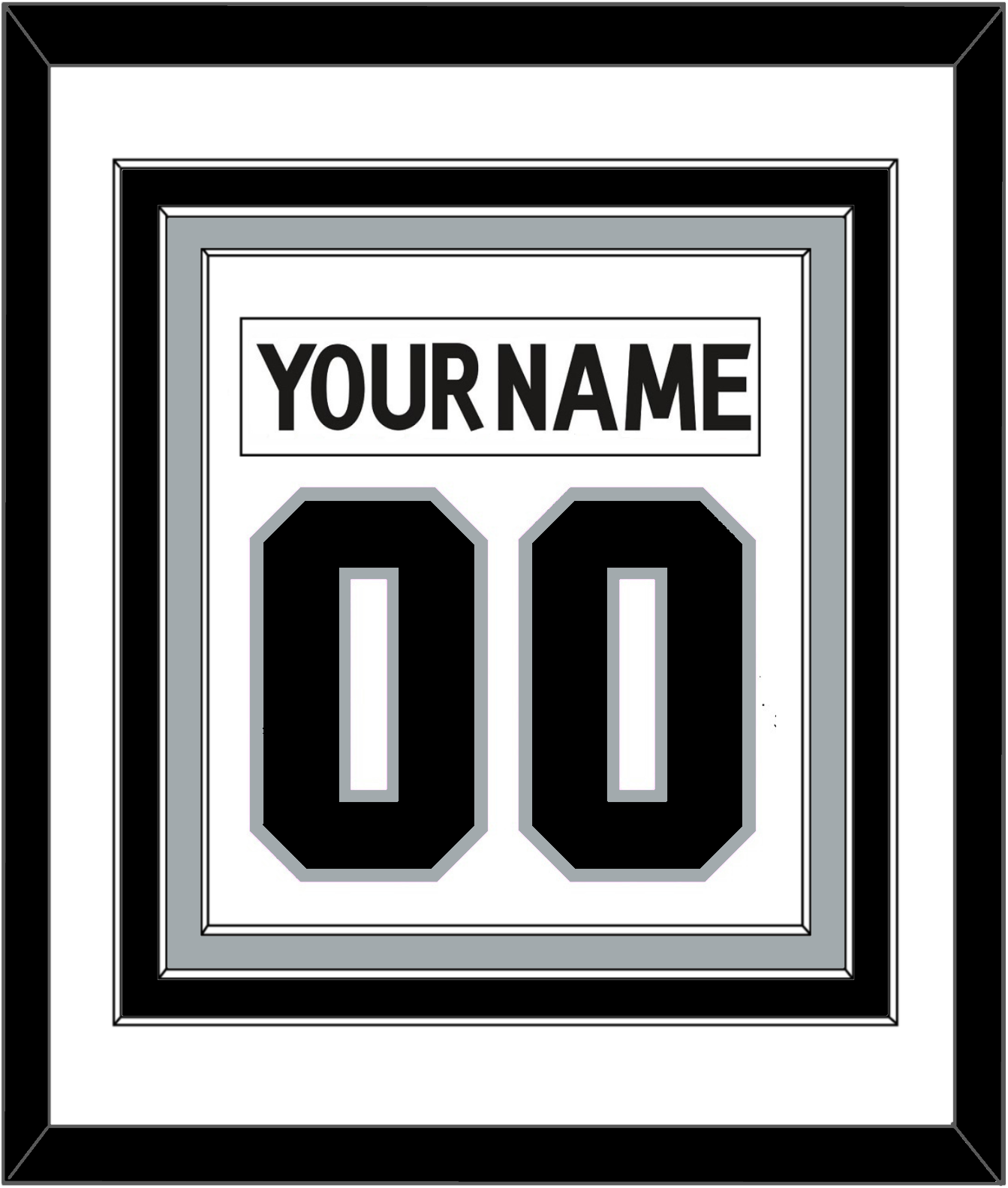 Los Angeles Nameplate & Number (Back) Combined - Road White (2011-2017) - Premier Tier 1