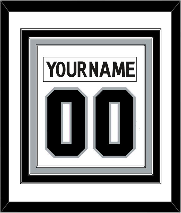 Los Angeles Nameplate & Number (Back) Combined - Road White - Triple Mat 1