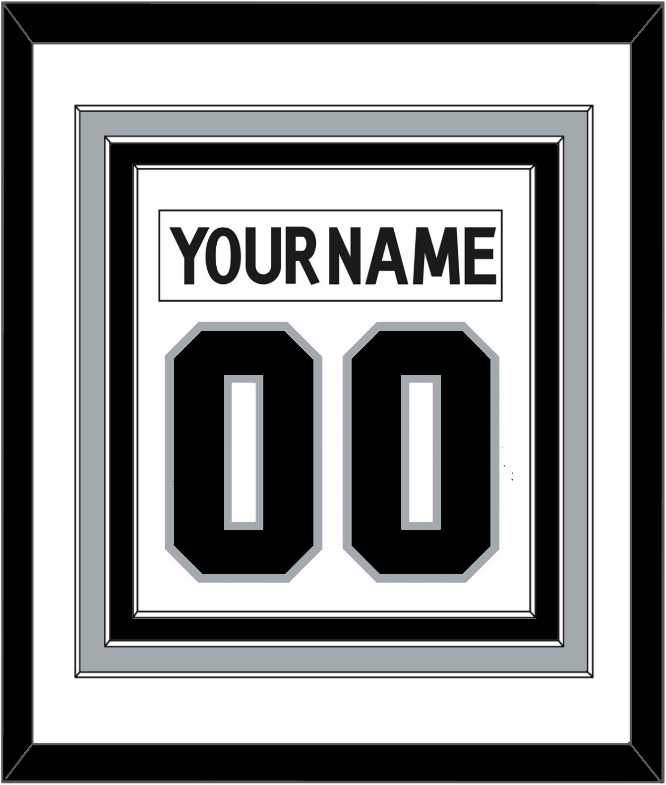 Los Angeles Nameplate & Number (Back) Combined - Road White (2011-2017) - Premier Tier 2