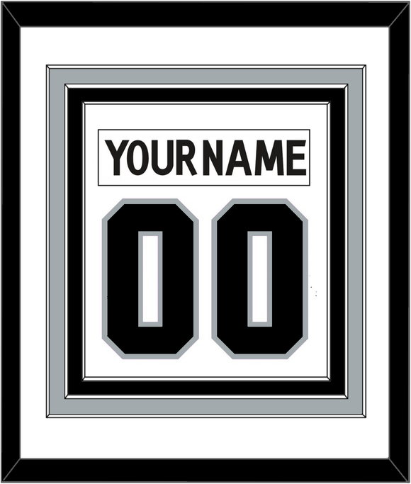 Los Angeles Nameplate & Number (Back) Combined - Road White - Triple Mat 2
