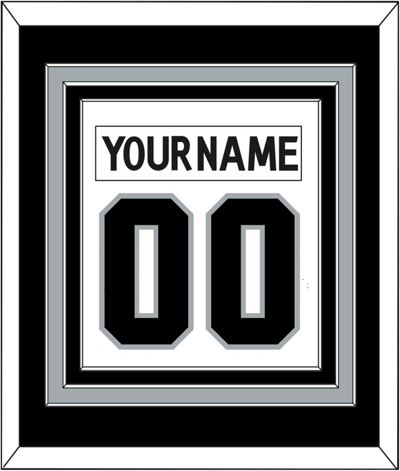 Los Angeles Nameplate & Number (Back) Combined - Road White - Triple Mat 3