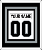 Los Angeles Nameplate & Number (Back) Combined - Road White (2017-2024) - Triple Mat 3