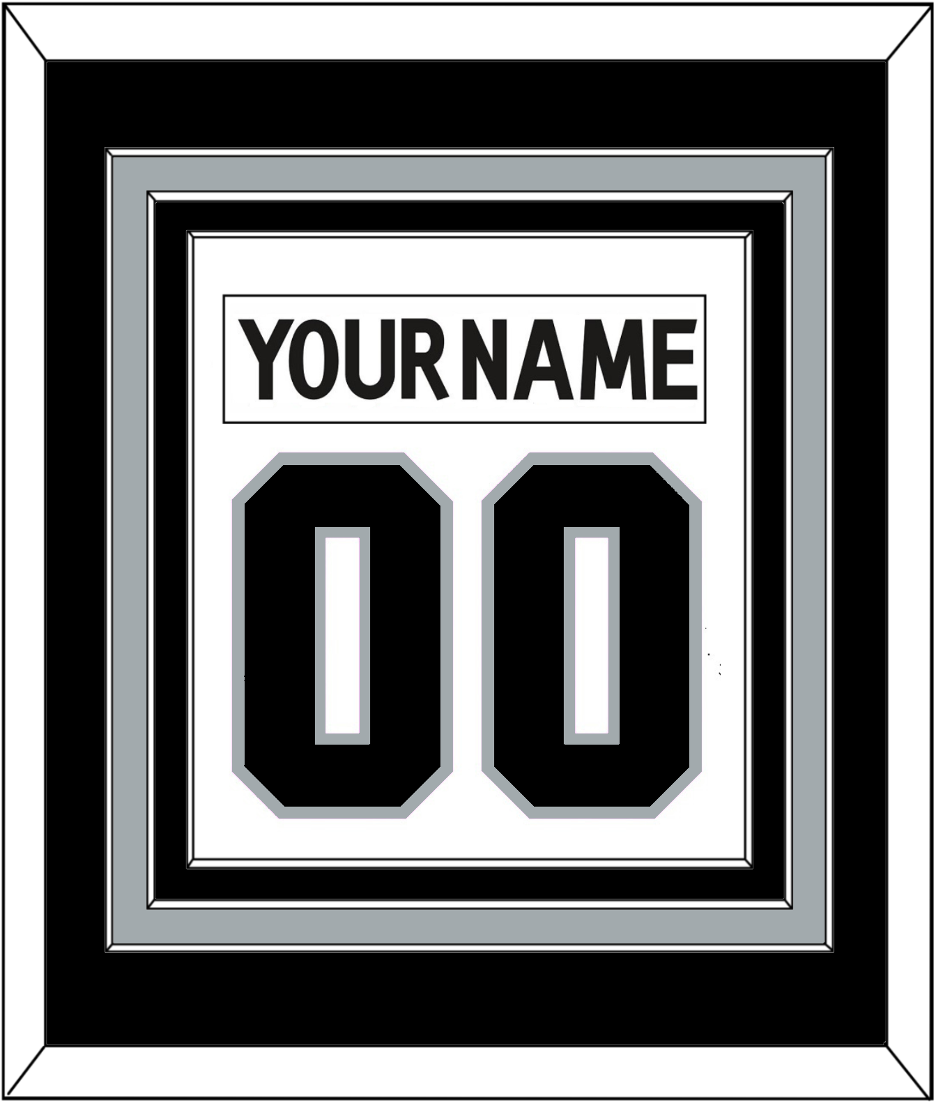 Los Angeles Nameplate & Number (Back) Combined - Road White (2011-2017) - Premier Tier 3