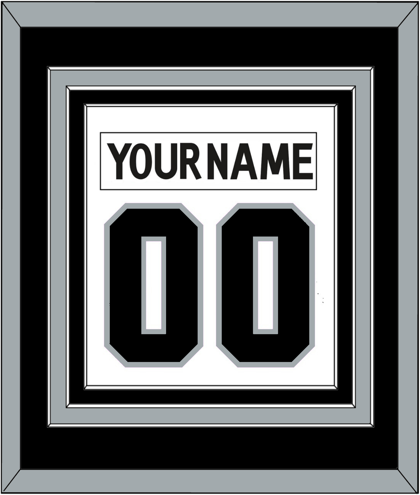 Los Angeles Nameplate & Number (Back) Combined - Road White (2017-2024) - Premier Tier 3