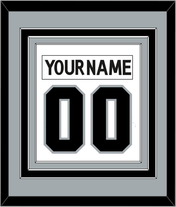 Los Angeles Nameplate & Number (Back) Combined - Road White - Triple Mat 4