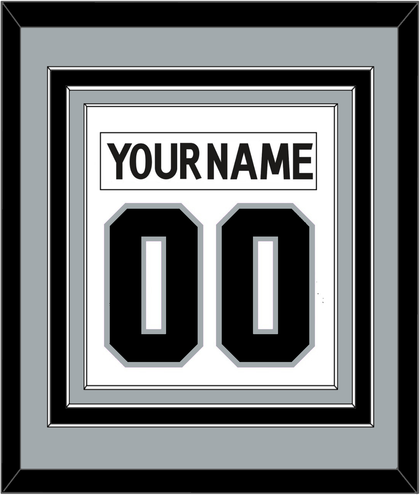 Los Angeles Nameplate & Number (Back) Combined - Road White (2011-2017) - Premier Tier 4