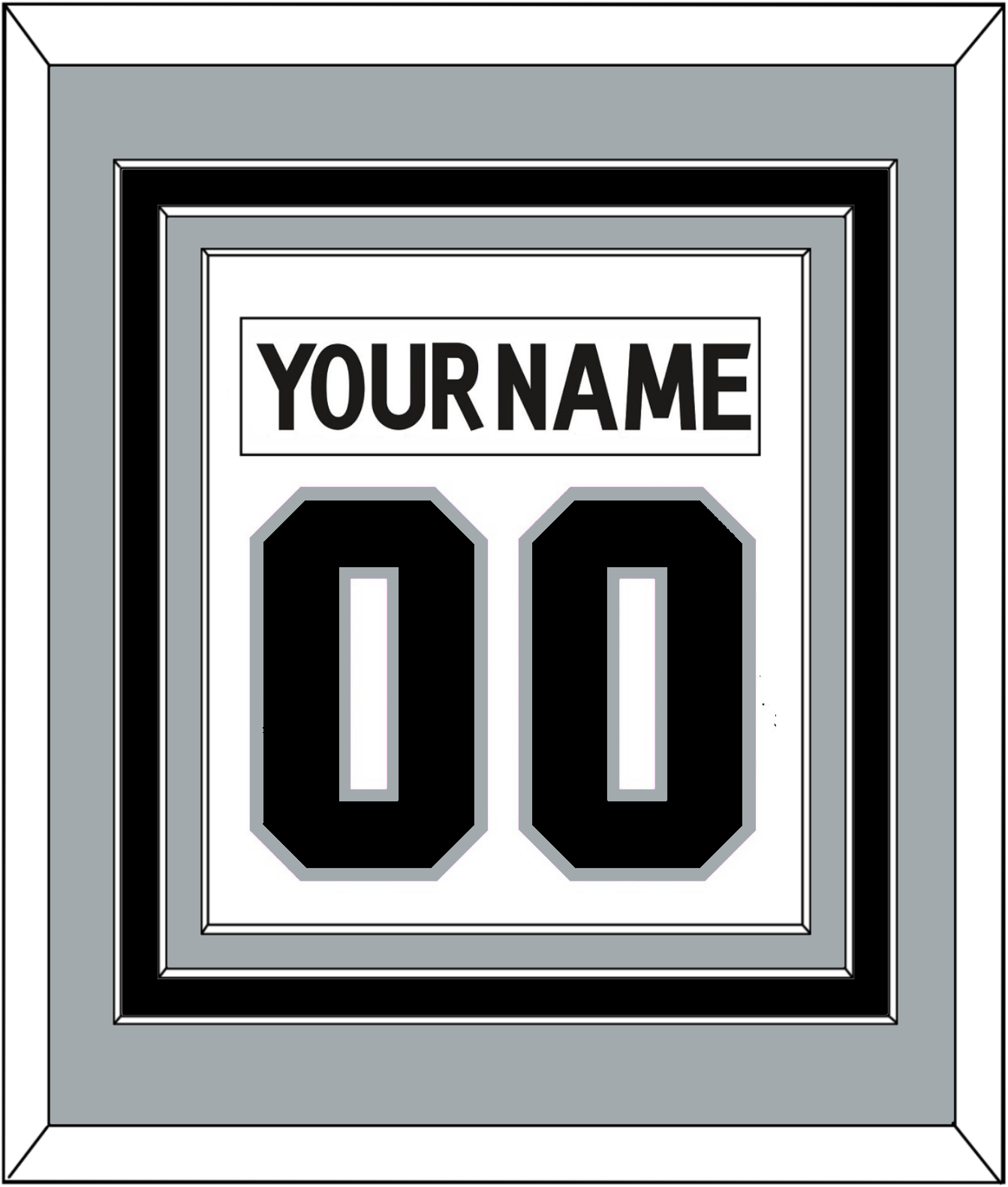 Los Angeles Nameplate & Number (Back) Combined - Road White (2011-2017) - Premier Tier 4
