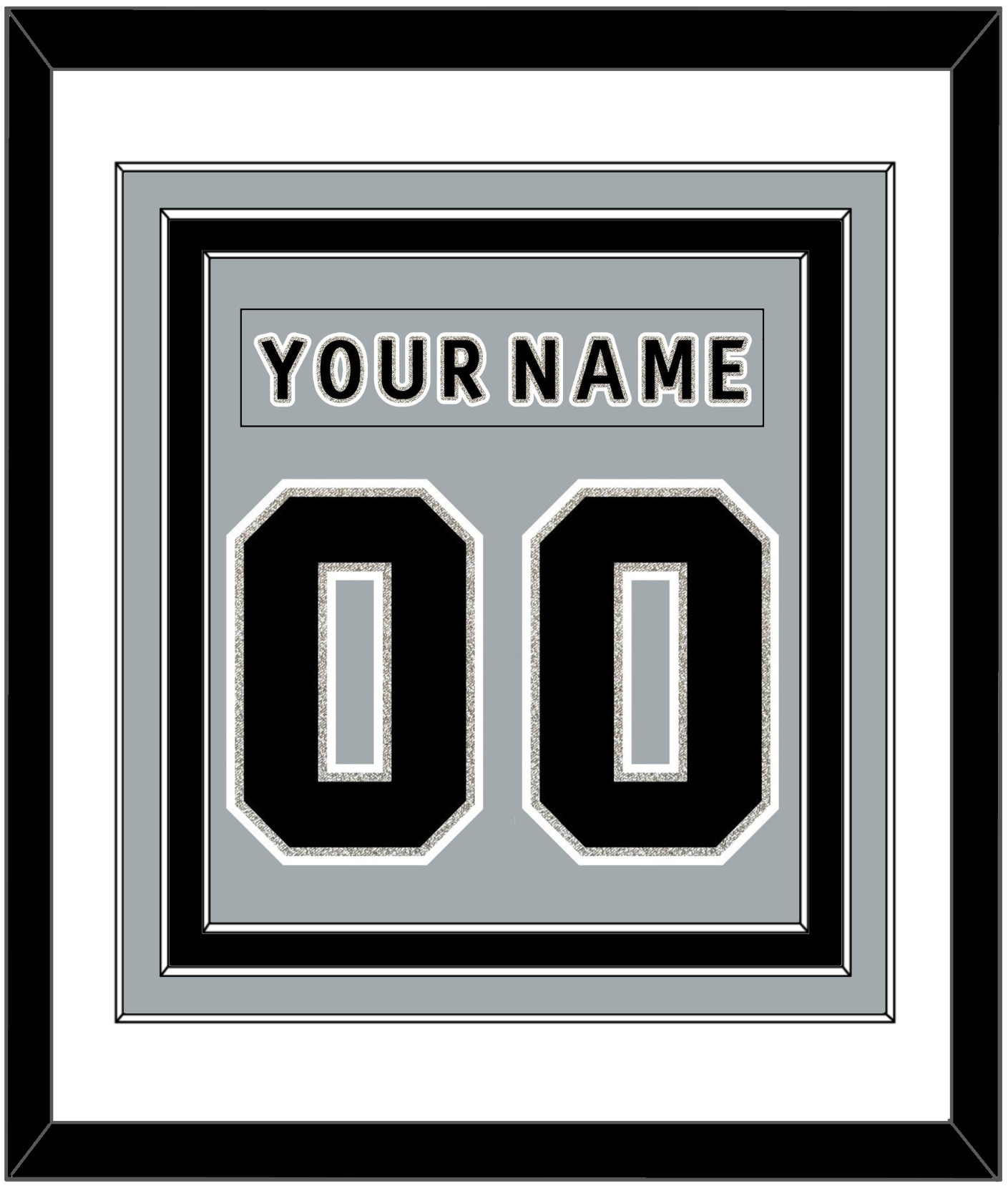 Los Angeles Nameplate & Number (Back) Combined - Alternate Gray (2018-2021) - Premier Tier 1