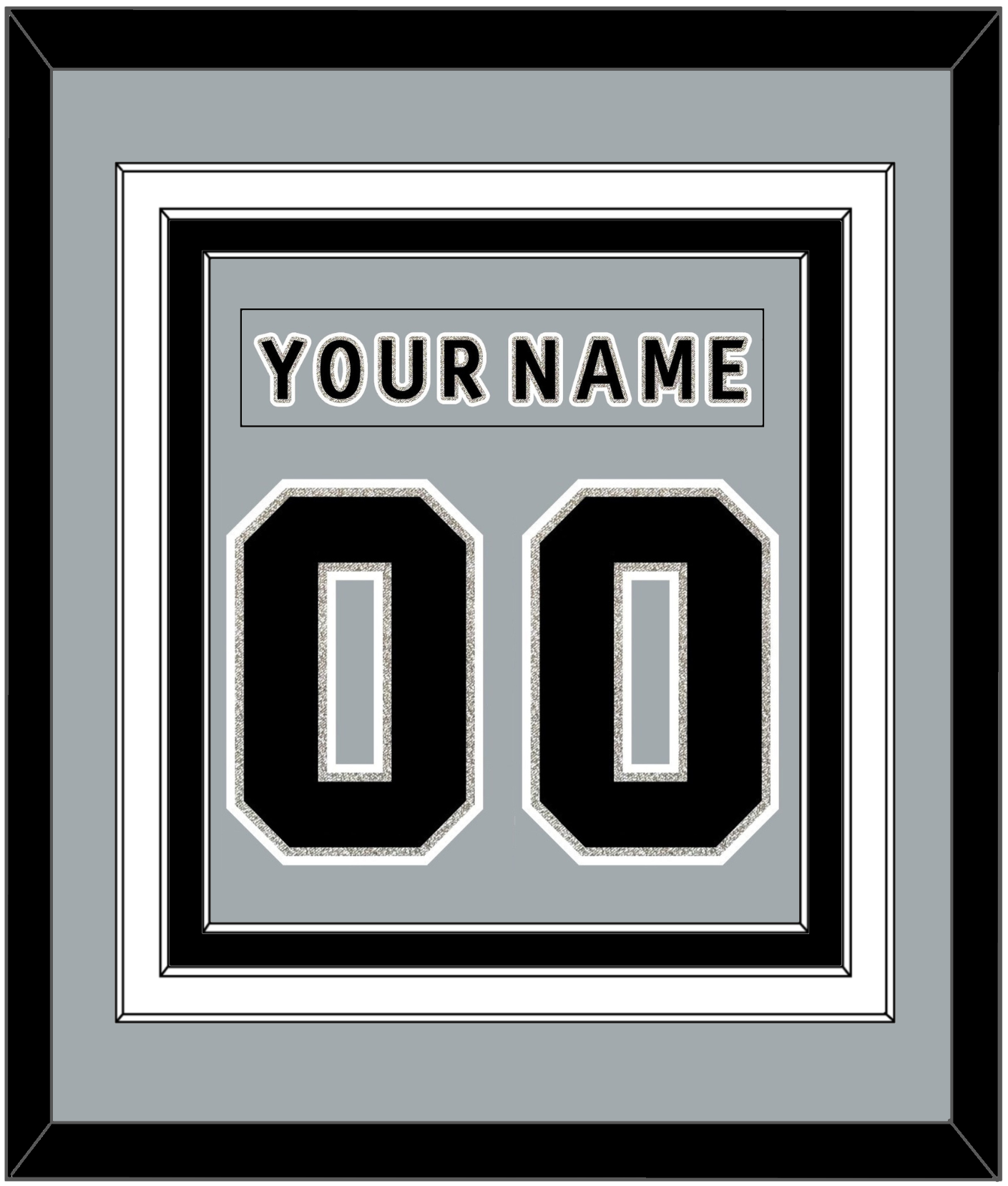 Los Angeles Nameplate & Number (Back) Combined - Alternate Gray (2018-2021) - Premier Tier 3