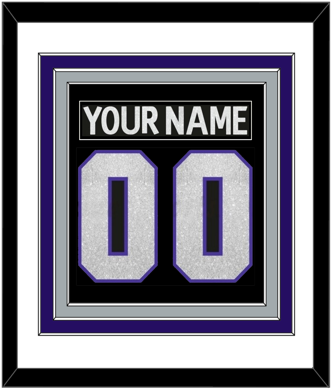Los Angeles Nameplate & Number (Back) Combined - Road/Home Black (2002-2007) - Premier Tier 1