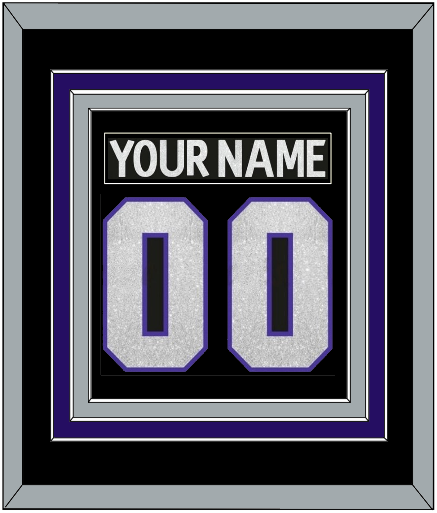 Los Angeles Nameplate & Number (Back) Combined - Road/Home Black (2002-2007) - Premier Tier 2