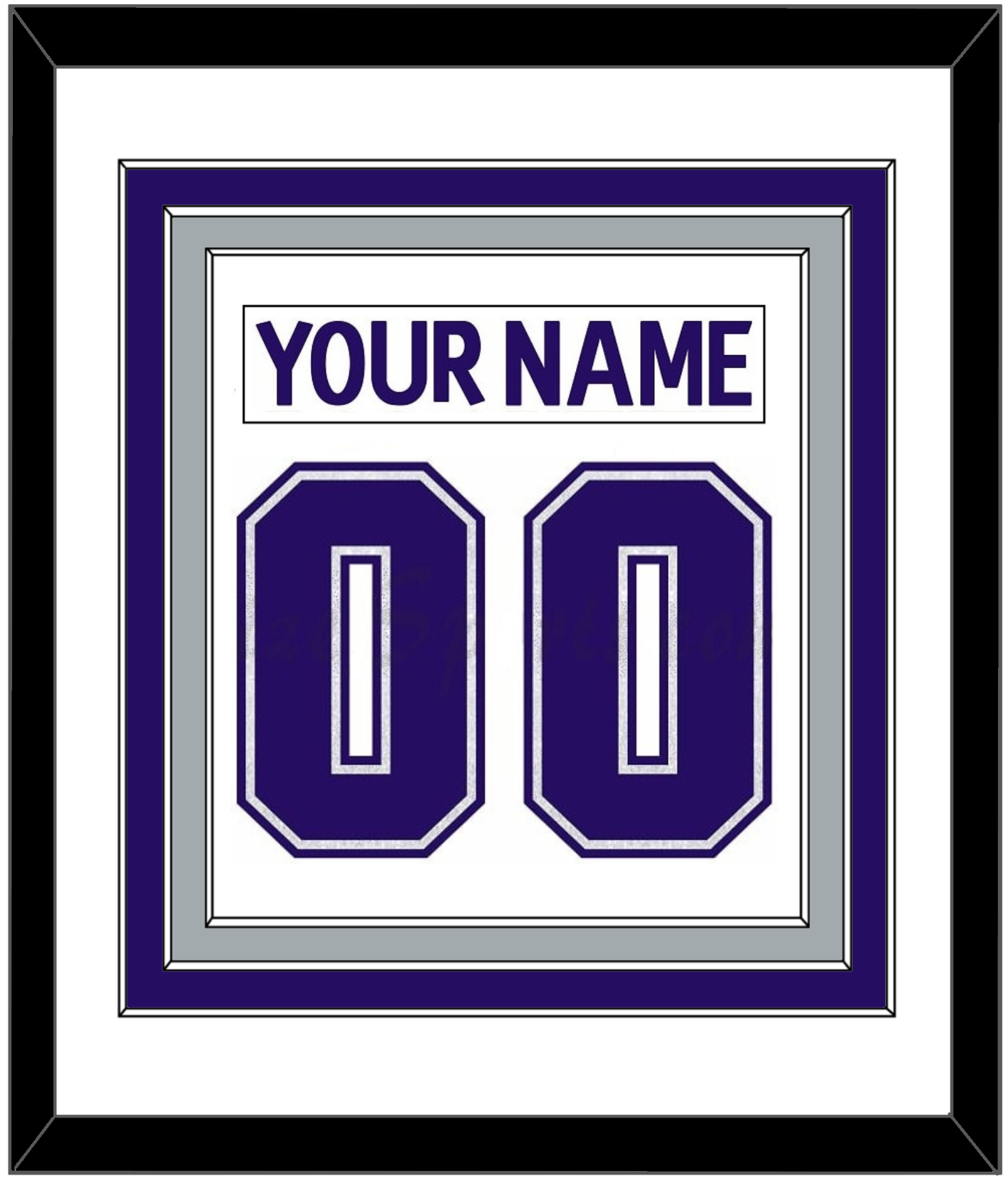 Los Angeles Nameplate & Number (Back) Combined - Road White (2007-2011) - Premier Tier 1
