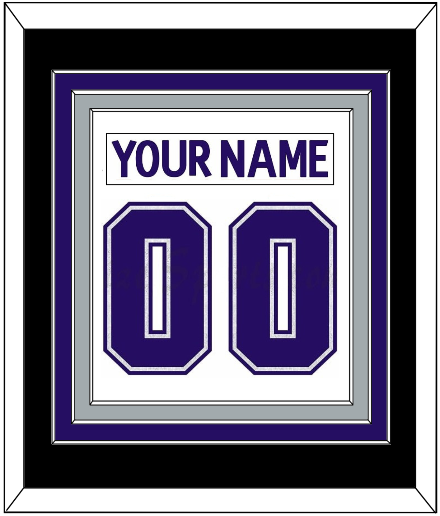 Los Angeles Nameplate & Number (Back) Combined - Road White (2007-2011) - Premier Tier 2