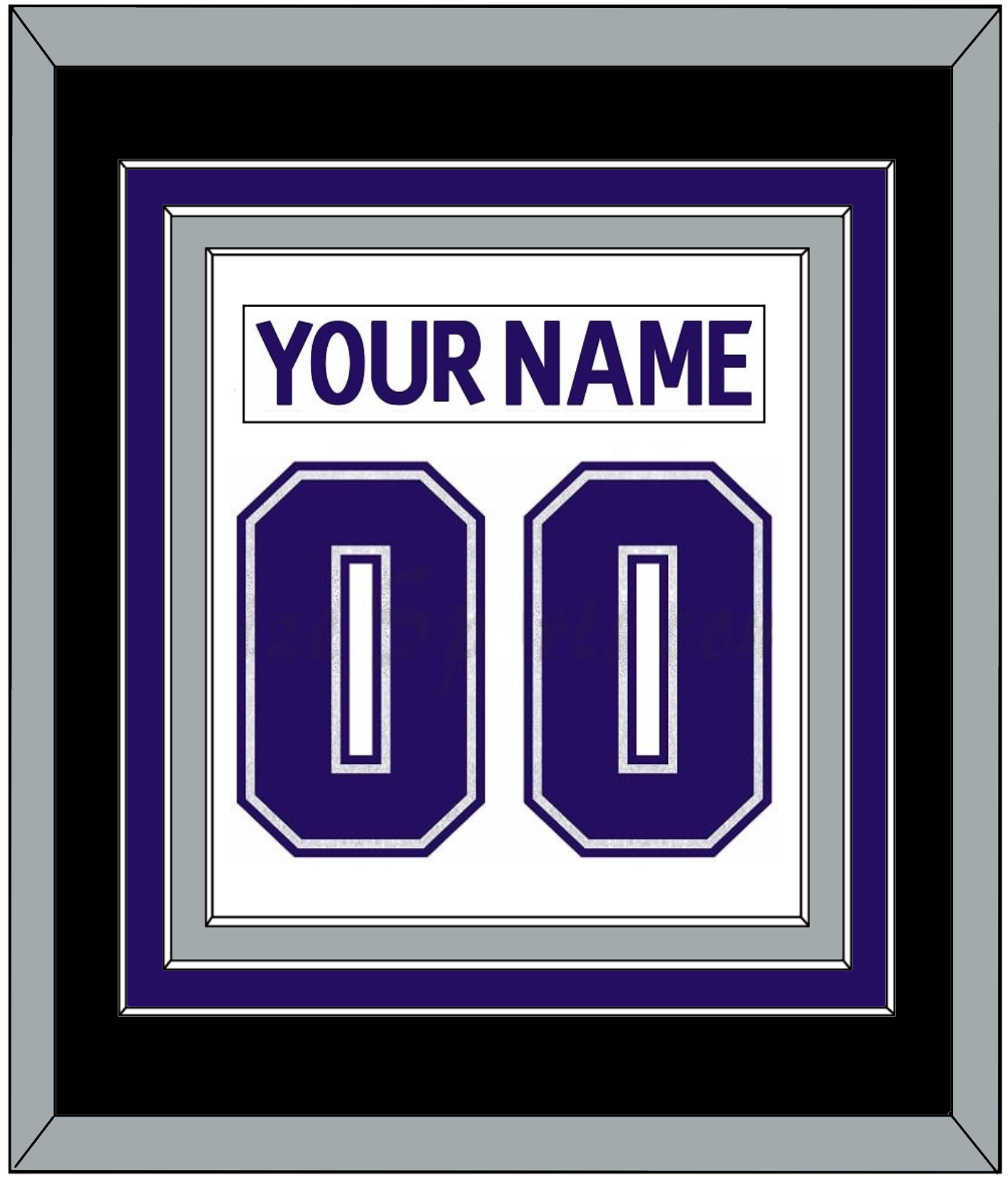 Los Angeles Nameplate & Number (Back) Combined - Road White (2007-2011) - Premier Tier 2
