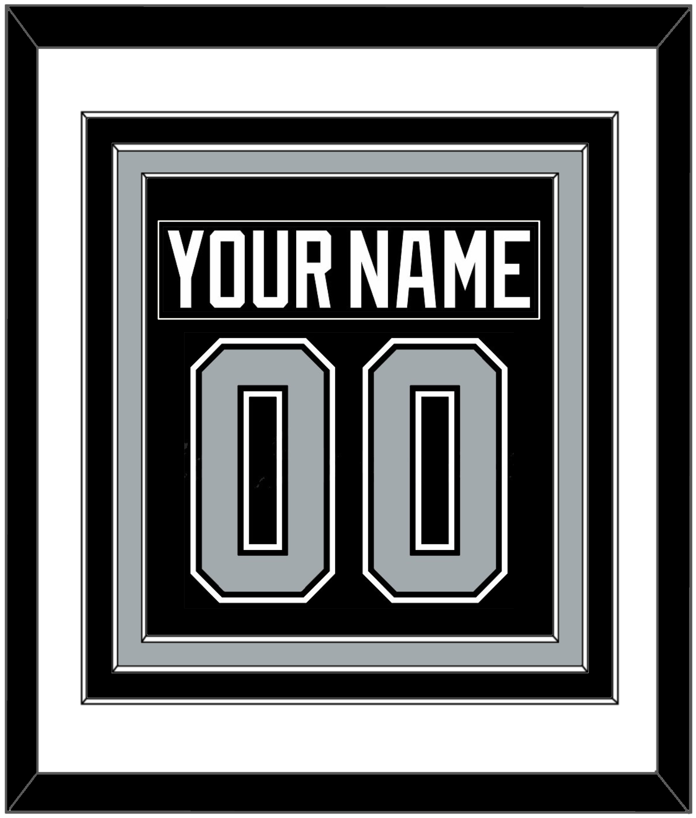 Los Angeles Nameplate & Number (Back) Combined - Road Black (1992-1998) - Premier Tier 1
