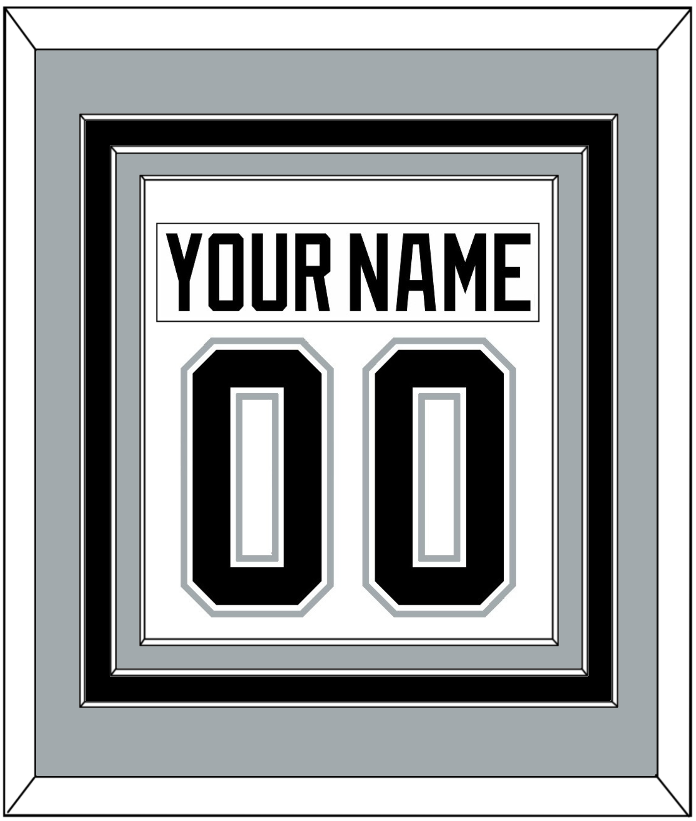 Los Angeles Nameplate & Number (Back) Combined - Home White (1992-1998) - Premier Tier 3