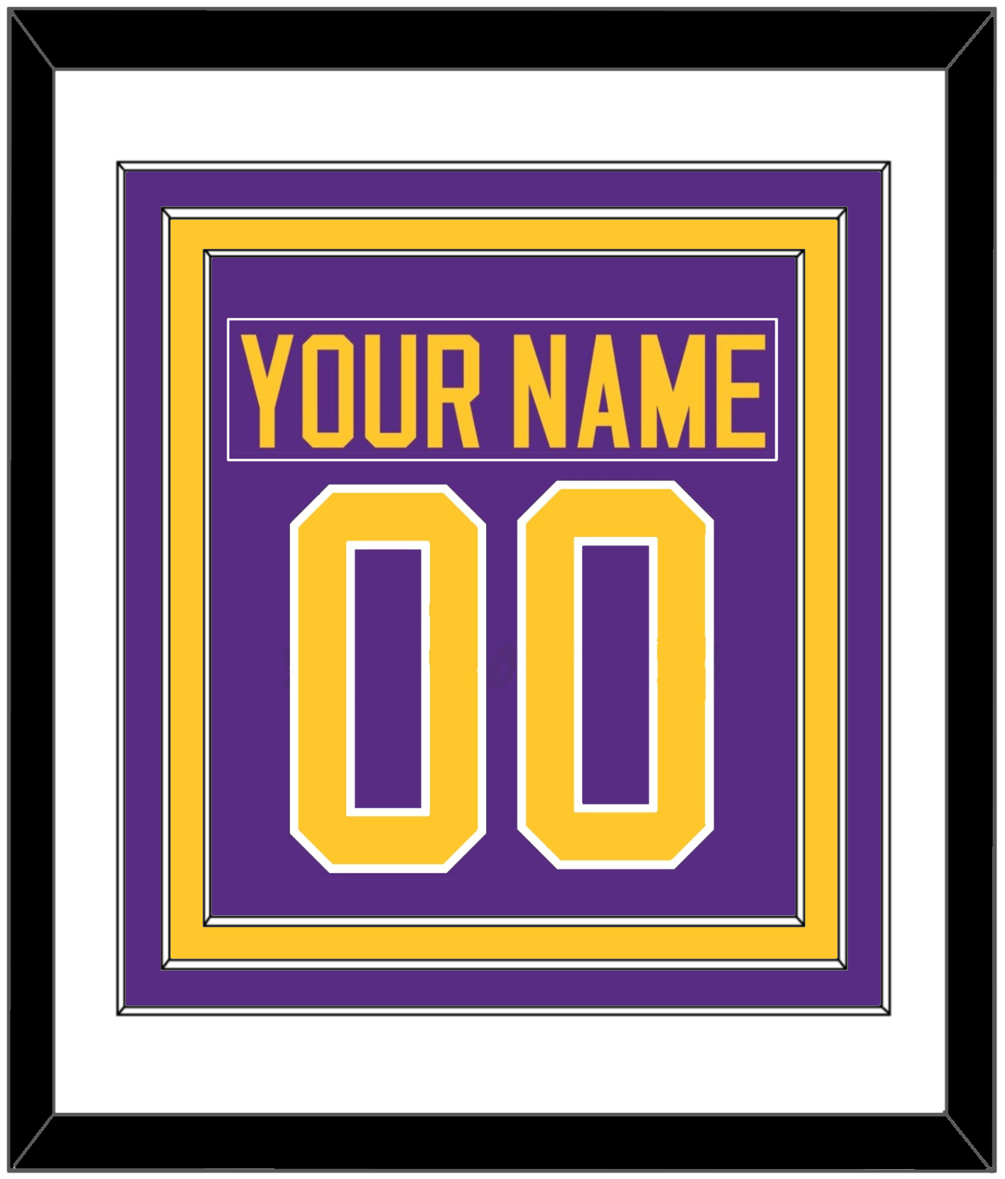 Los Angeles Nameplate & Number (Back) Combined - Road Purple (1980-1988) - Premier Tier 1