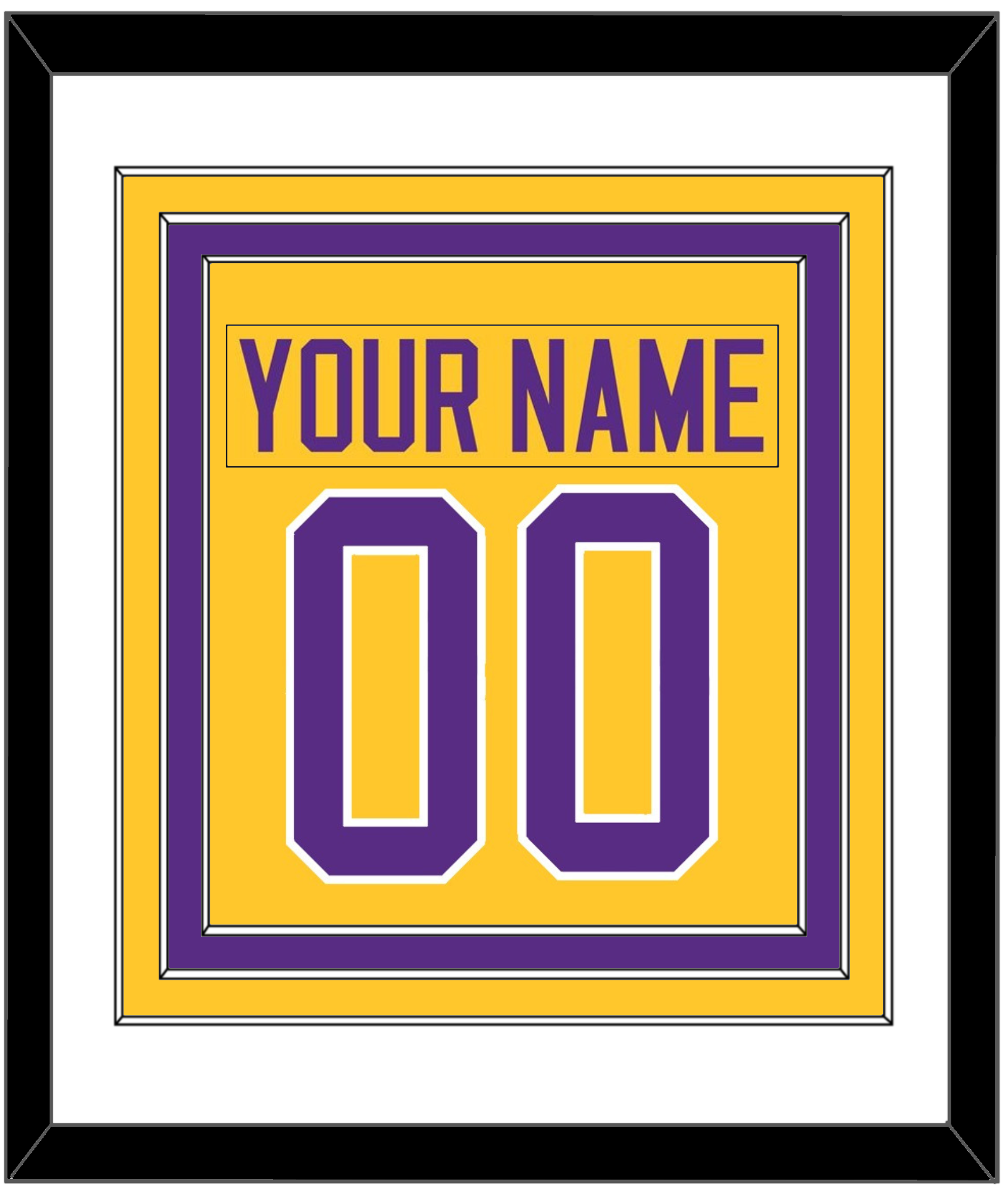 Los Angeles Nameplate & Number (Back) Combined - Home Gold (1980-1988) - Premier Tier 1