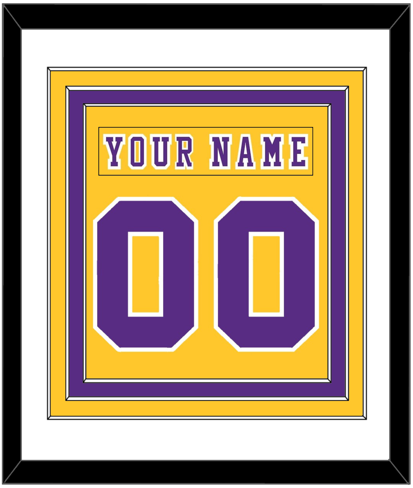 Los Angeles Nameplate & Number (Back) Combined - Home Gold (1970-1980) - Premier Tier 1