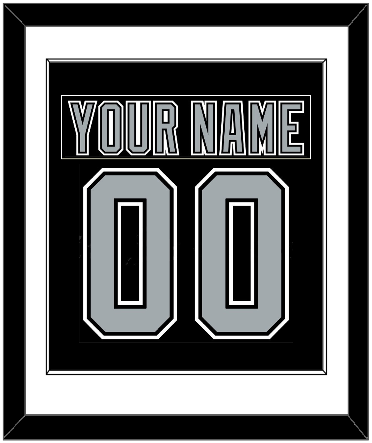 Los Angeles Nameplate & Number (Back) Combined - Road Black (1991-1992) - Essential Tier 1