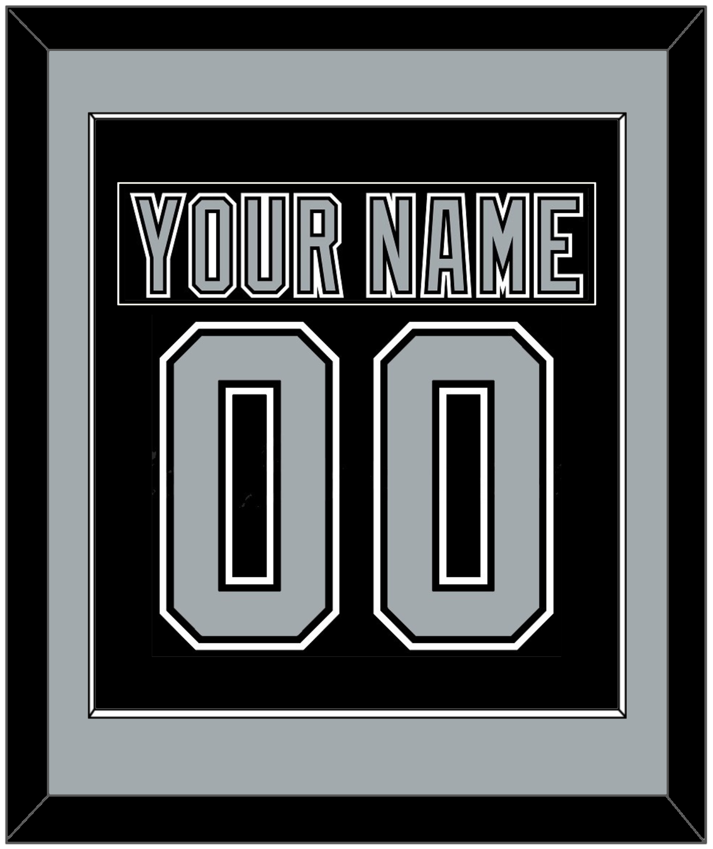 Los Angeles Nameplate & Number (Back) Combined - Road Black (1991-1992) - Essential Tier 2
