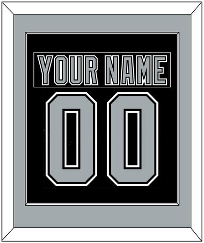 Los Angeles Nameplate & Number (Back) Combined - Road Black (1991-1992) - Essential Tier 2