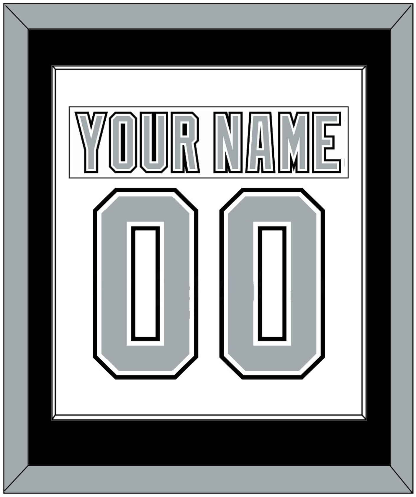 Los Angeles Nameplate & Number (Back) Combined - Home White (1991-1992) - Essential Tier 1