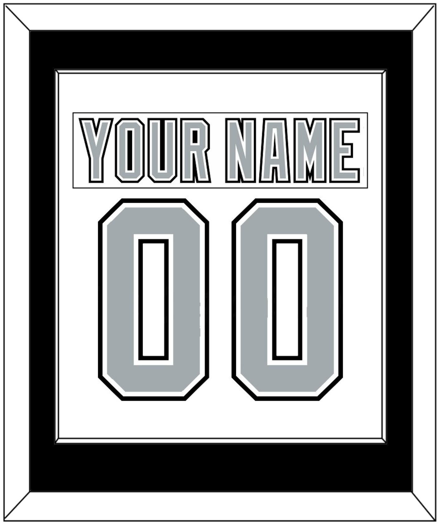 Los Angeles Nameplate & Number (Back) Combined - Home White (1991-1992) - Essential Tier 1