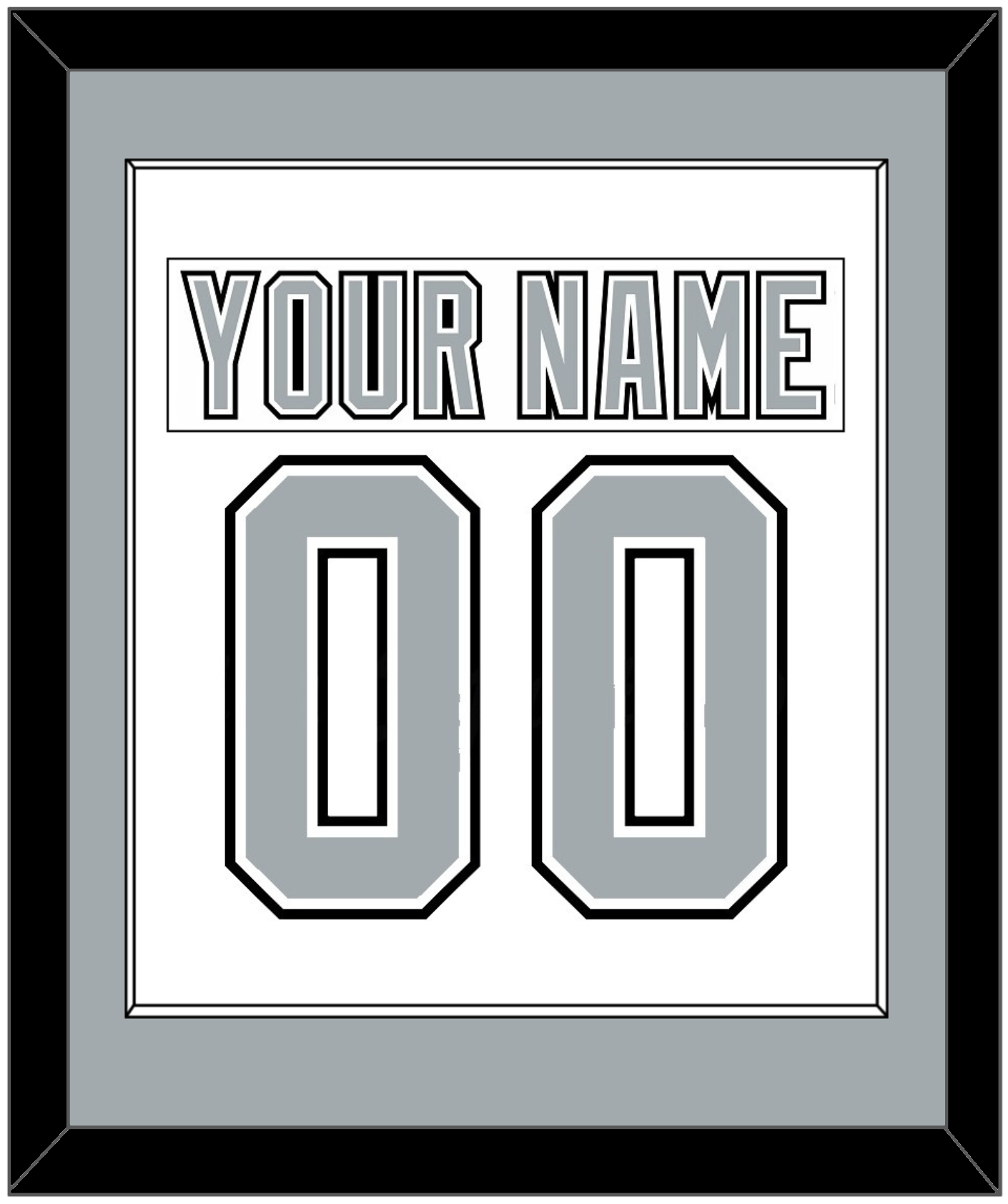 Los Angeles Nameplate & Number (Back) Combined - Home White (1991-1992) - Essential Tier 2