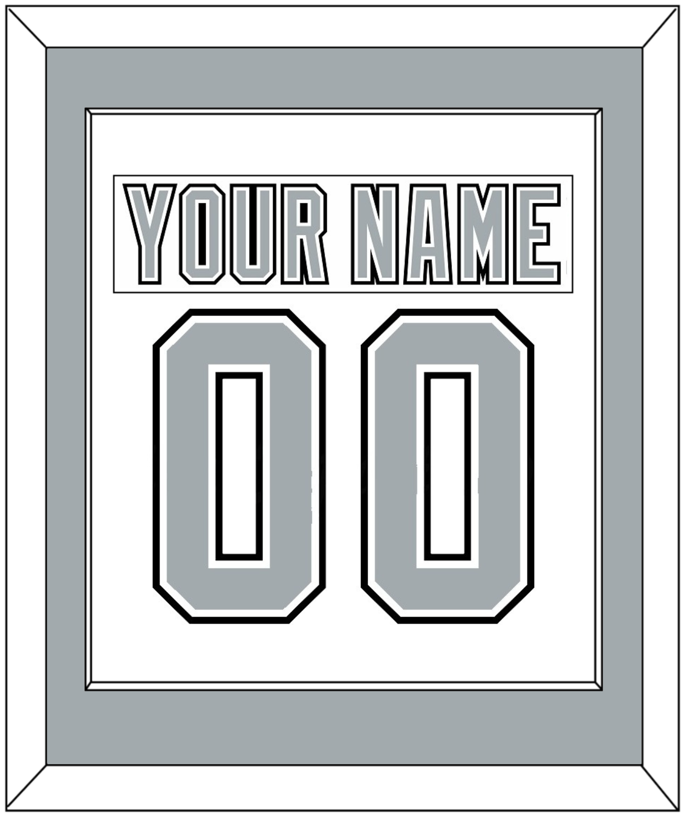 Los Angeles Nameplate & Number (Back) Combined - Home White (1991-1992) - Essential Tier 2