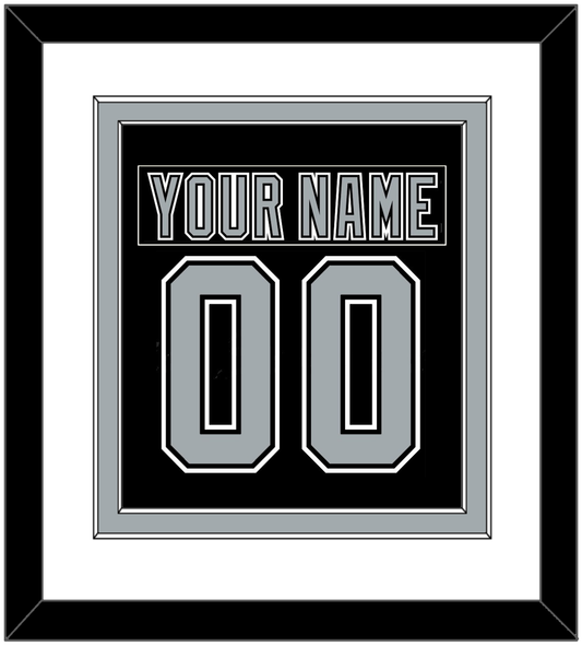 Los Angeles Nameplate & Number (Back) Combined - Road Black (1991-1992) - Signature Tier 1
