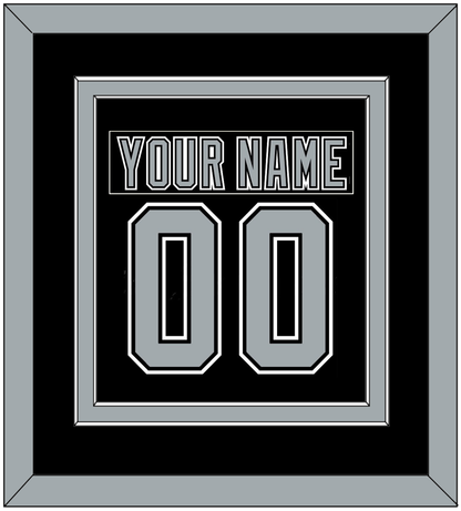 Los Angeles Nameplate & Number (Back) Combined - Road Black (1991-1992) - Signature Tier 2