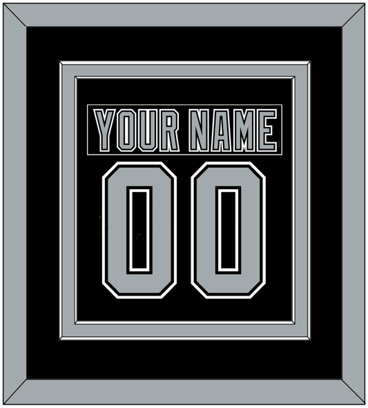 Los Angeles Nameplate & Number (Back) Combined - Road Black (1991-1992) - Signature Tier 2