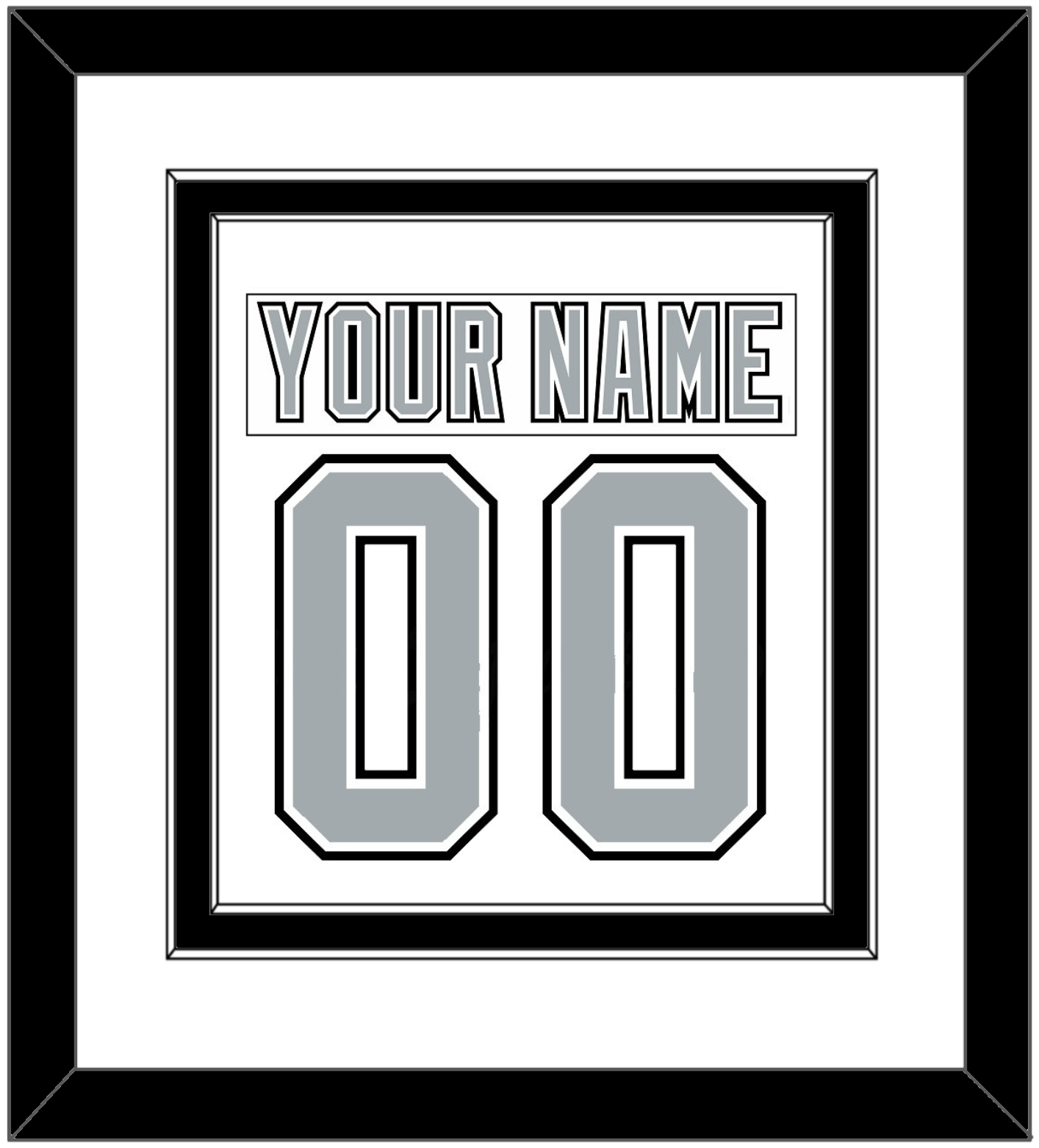 Los Angeles Nameplate & Number (Back) Combined - Home White (1991-1992) - Signature Tier 1
