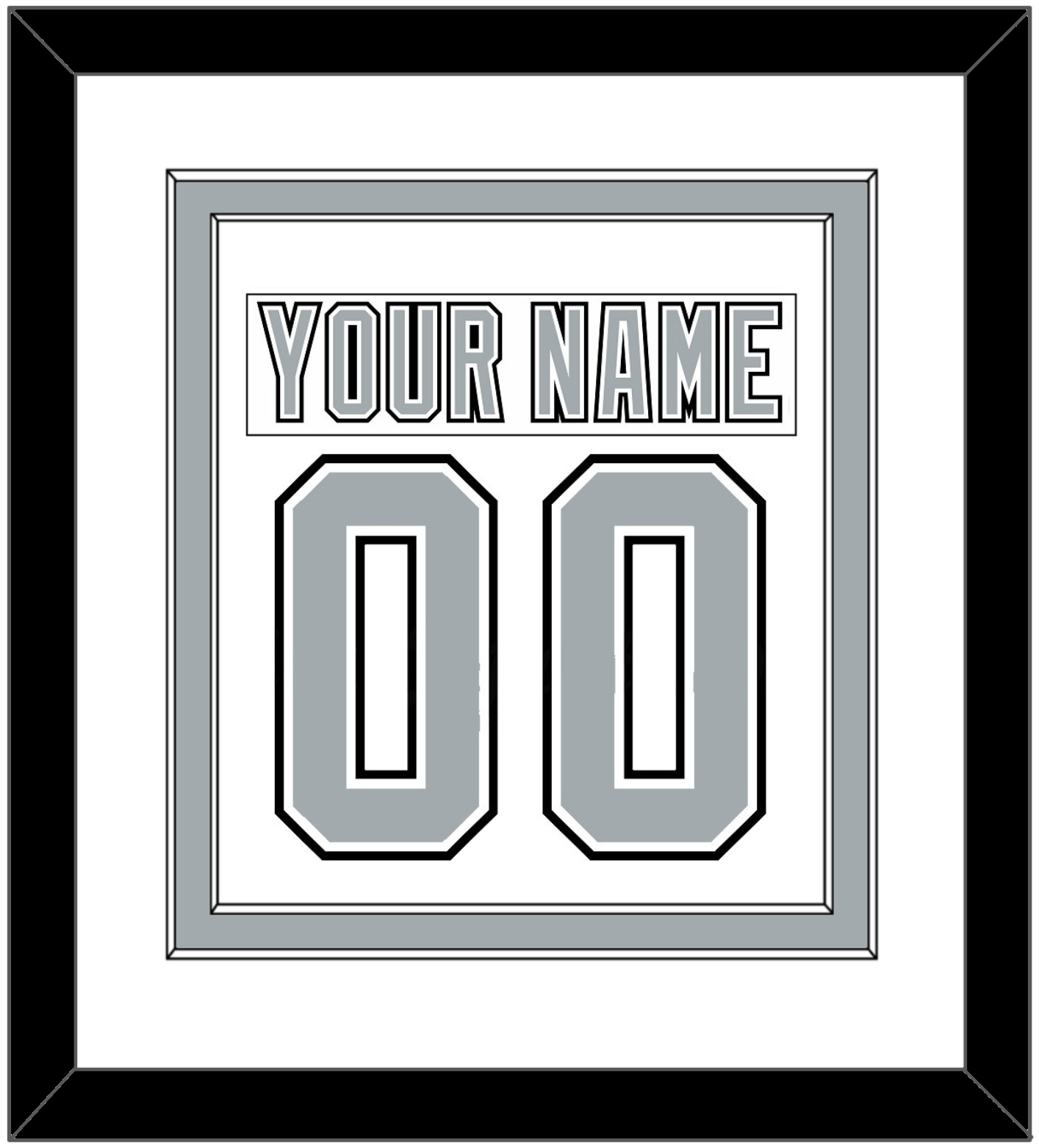 Los Angeles Nameplate & Number (Back) Combined - Home White (1991-1992) - Signature Tier 2