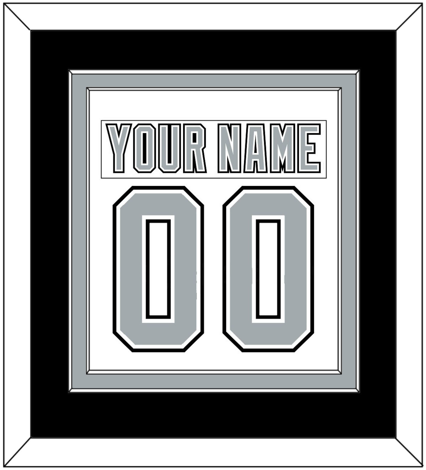 Los Angeles Nameplate & Number (Back) Combined - Home White (1991-1992) - Signature Tier 3