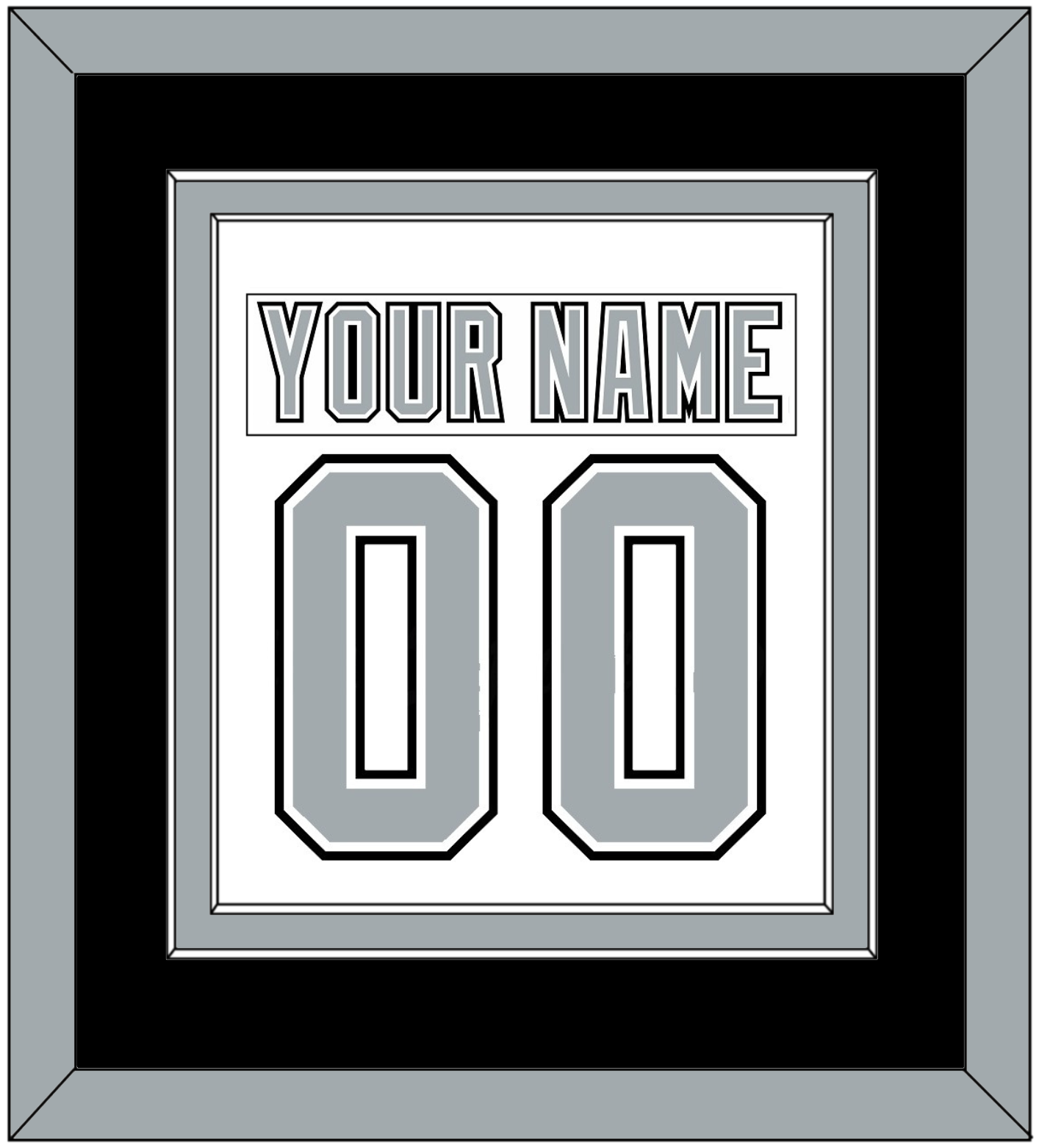 Los Angeles Nameplate & Number (Back) Combined - Home White (1991-1992) - Signature Tier 3
