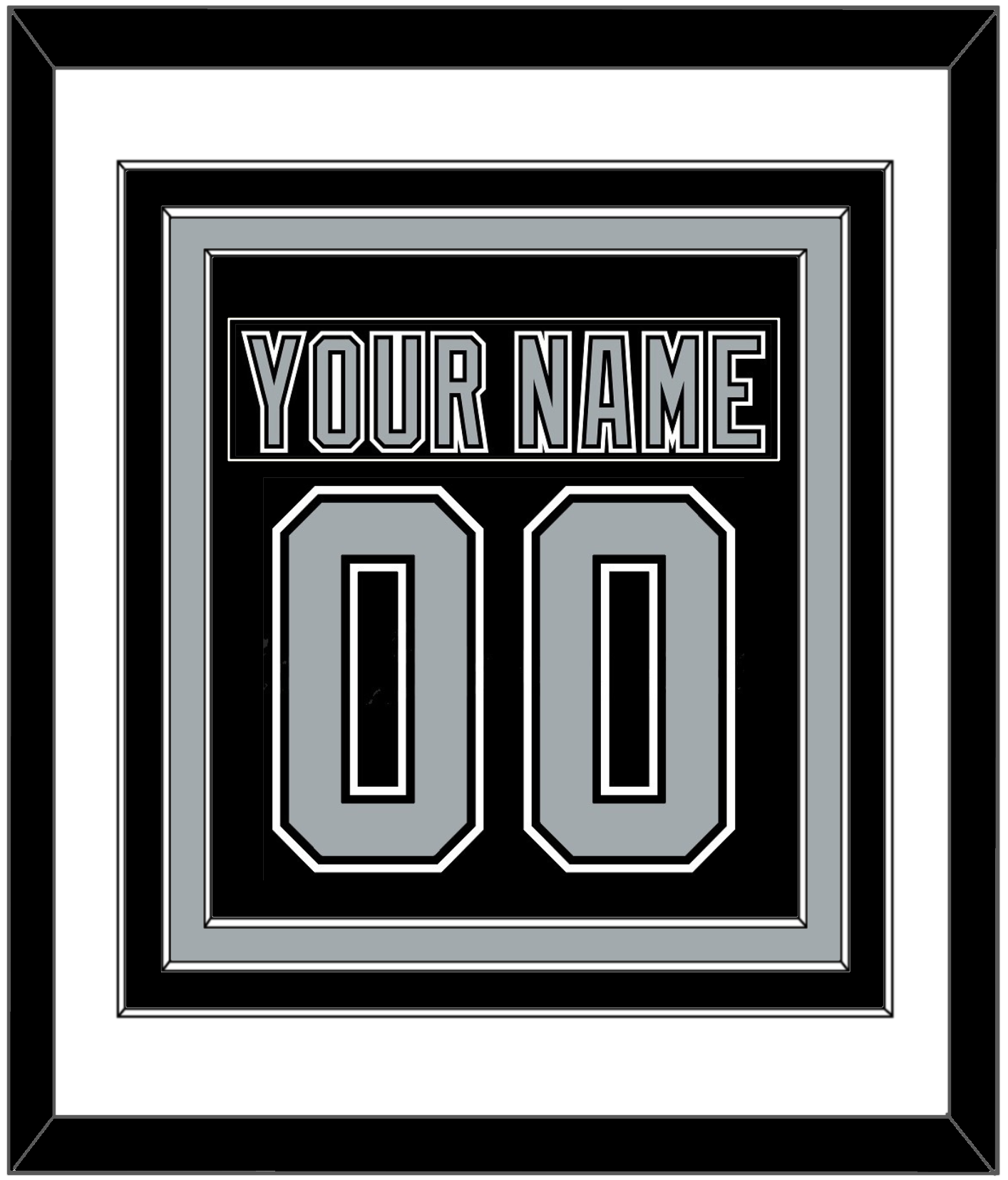 Los Angeles Nameplate & Number (Back) Combined - Road Black (1991-1992) - Premier Tier 1